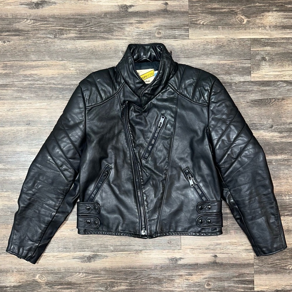 Rare VTG Schott Perfecto NYC Hooded Leather Jacket Men Sz 44 USA Made